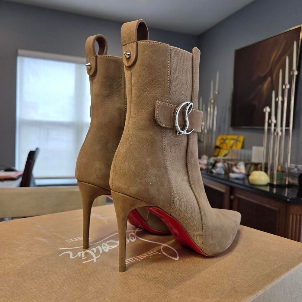 NEW Christian Louboutin So CL Chelsea Booty 85mm size 36 Suede - Picture 2 of 11